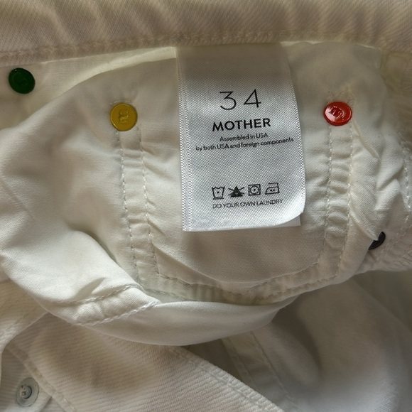 MOTHER Snacks High Waist Twizzy Jean Skimp Sticky Rice White Straight Leg 34 NEW - Picture 13 of 14